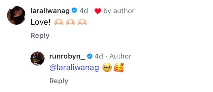 screenshot of Lara Liwanag's comment